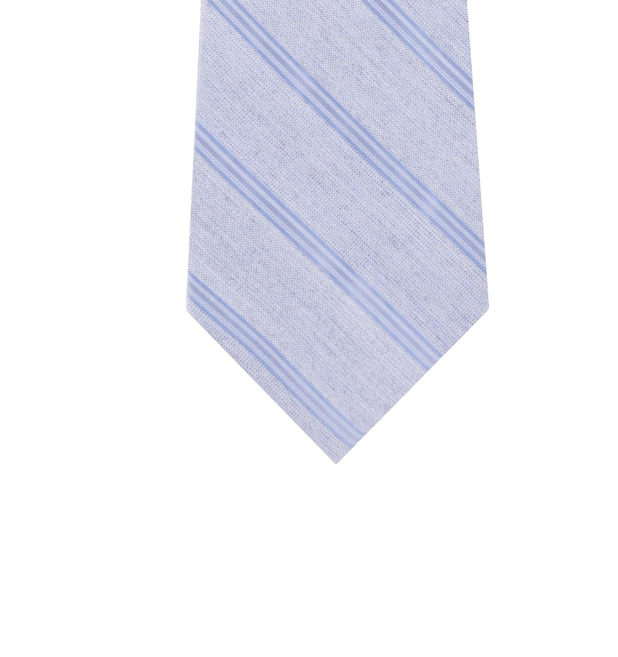 CALVIN KLEIN Blue Grey Silk Blend Stripe Classic Tie