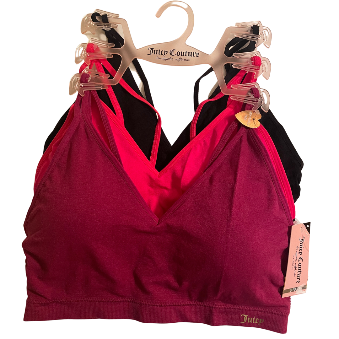 JUICY COUTURE Women's Bra Set of 3 Pink Black Maroon – Price Lane