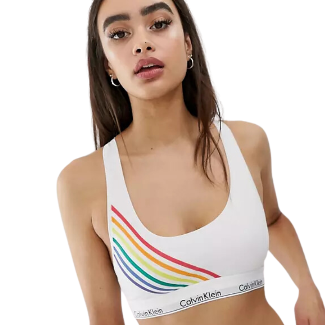 CALVIN KLEIN Women's Carousel Unlined Bralette in Rainbow PRIDE