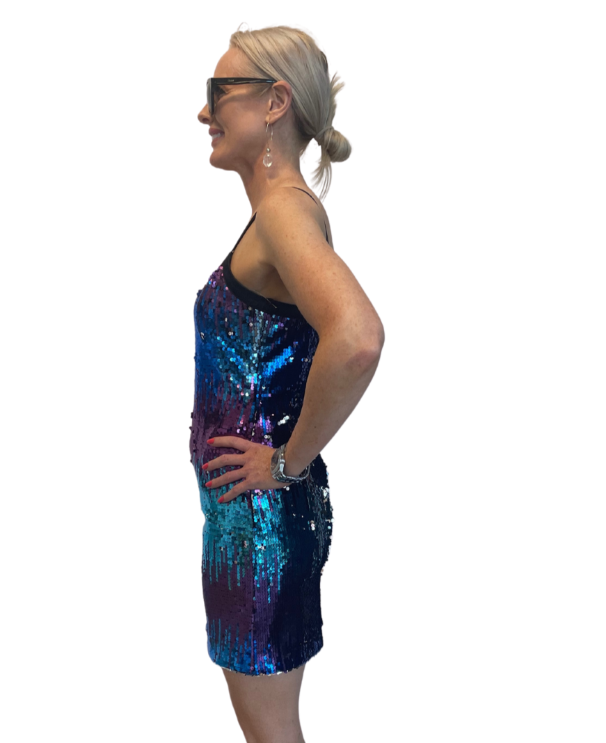 LAUNDRY By Shelli Segal Sequined Mini Cocktail Party Dress