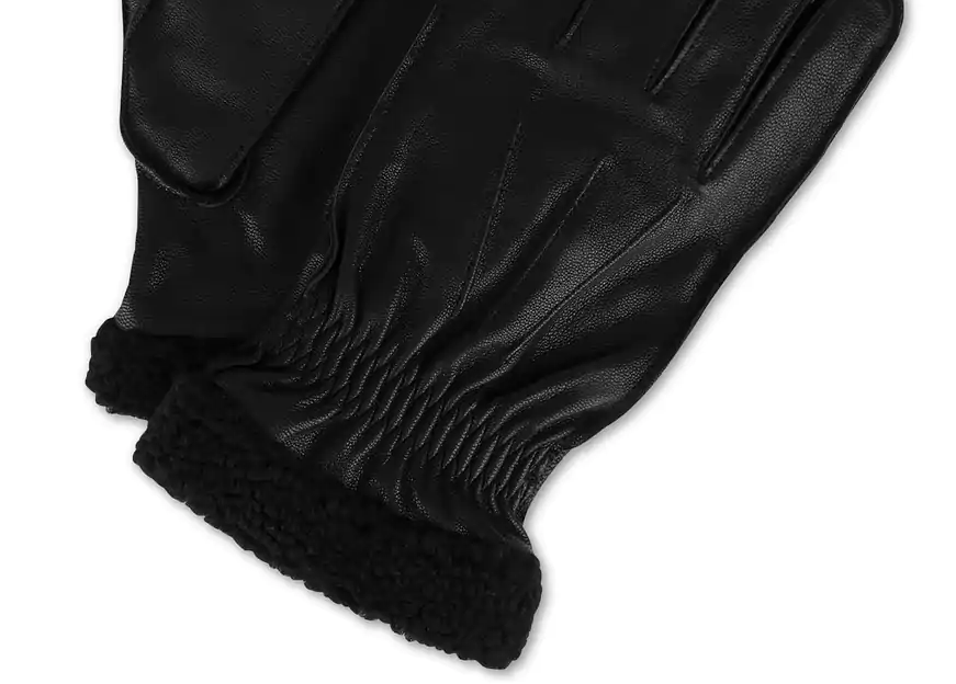 TOMMY HILFIGER Men's Winter Gloves Black Boulder Leather