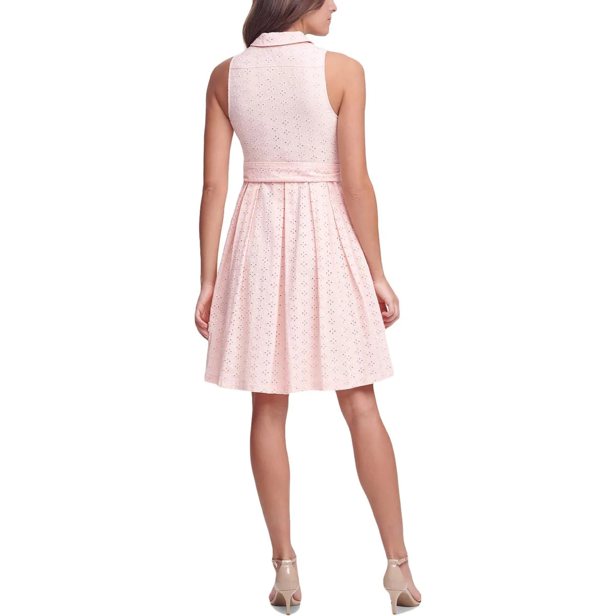 TOMMY HILFIGER Women's Collared Knee Length Shirt Dress in Seashell