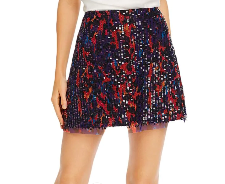 FRENCH CONNECTION Women's Sequined A-Line Mini Skirt