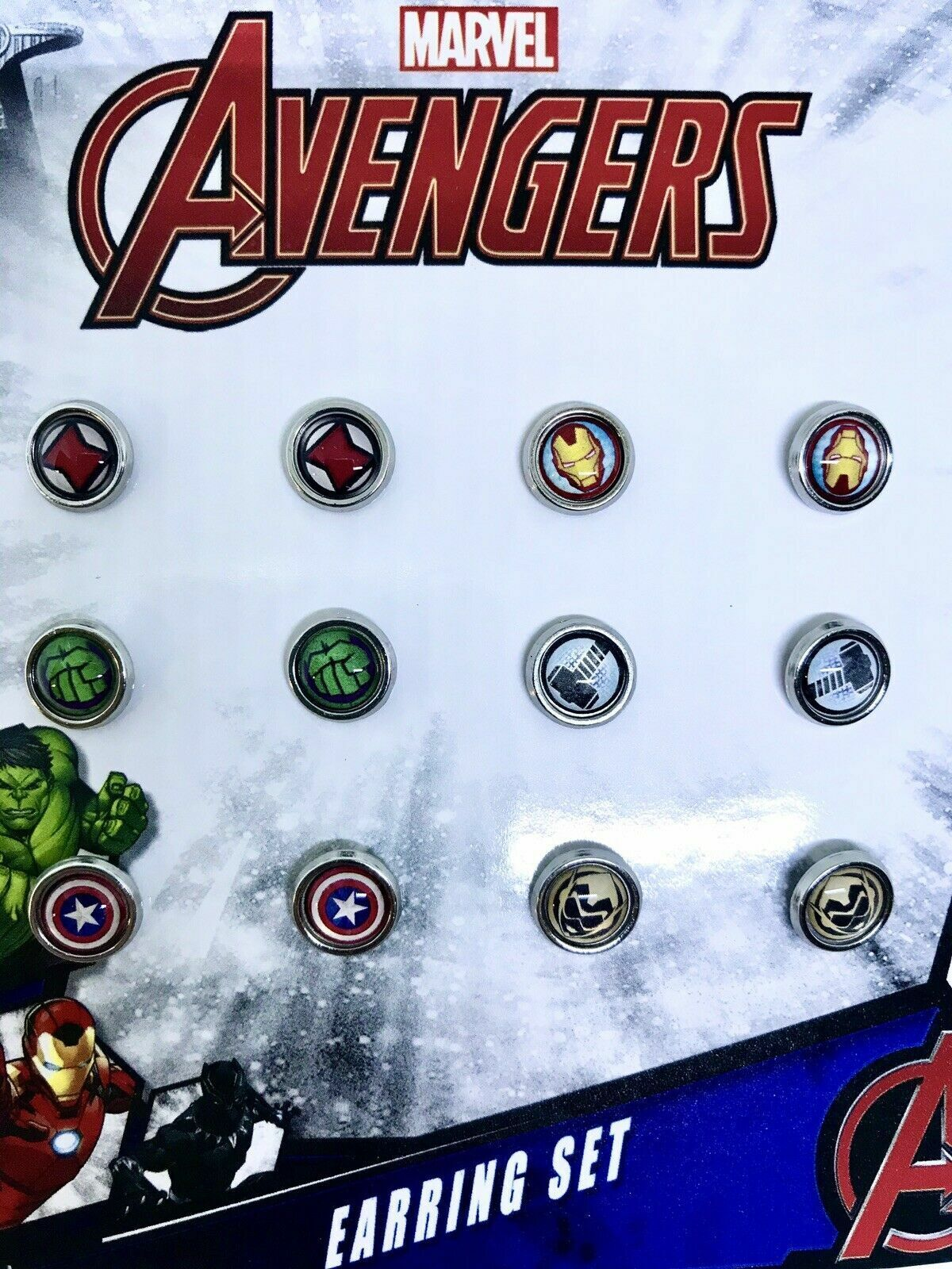 MARVEL Avengers Earring Studs 6 PACK Set (12 single)