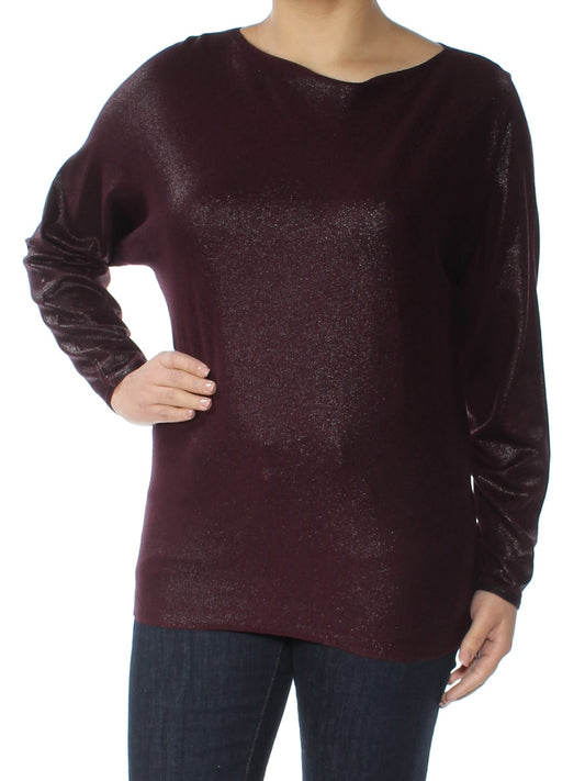 RALPH LAUREN Long Sleeve Tunic Top Burgundy