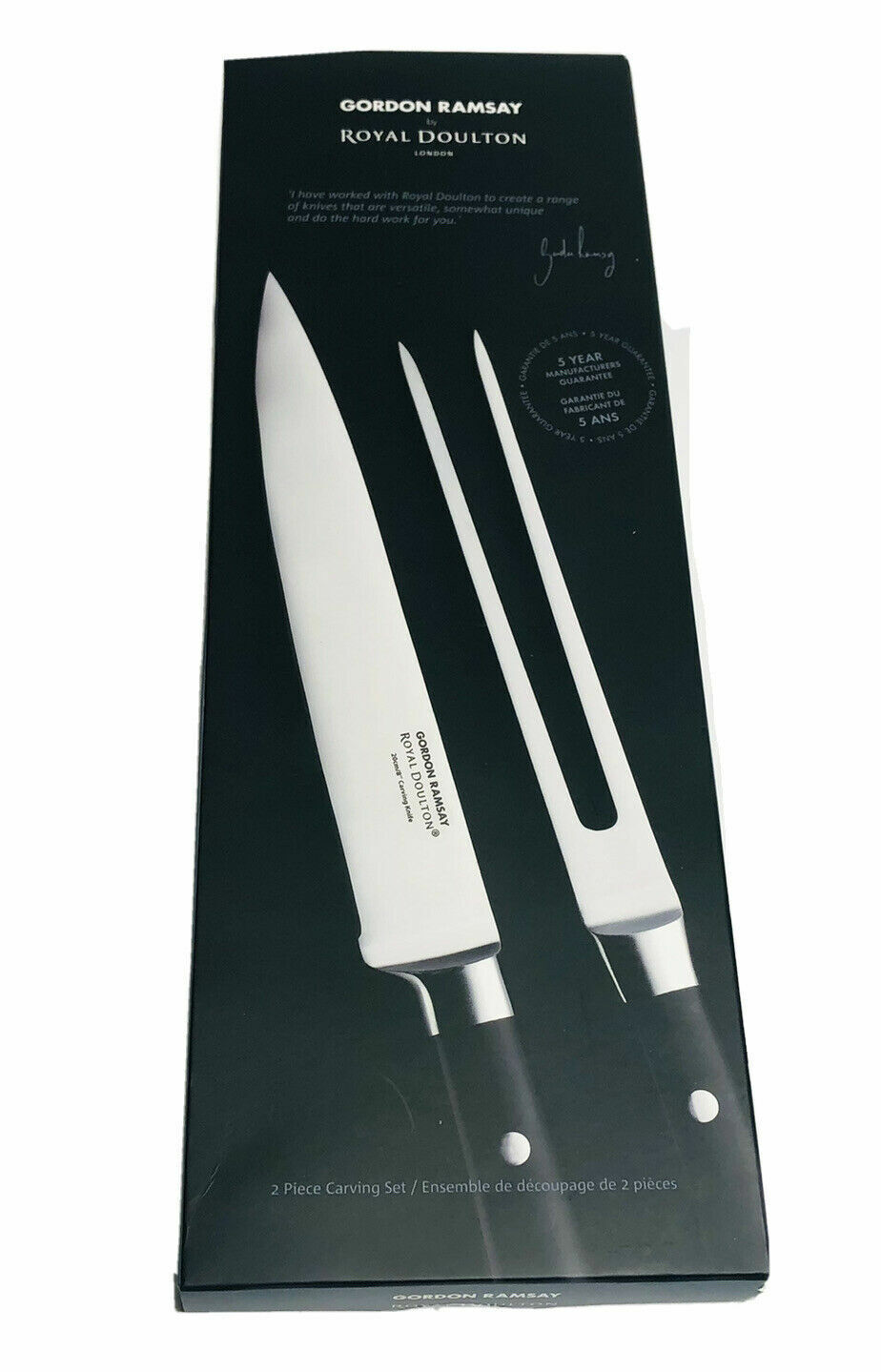 ROYAL DOULTON Gordon Ramsay Carving Set Cutlery 2 Piece