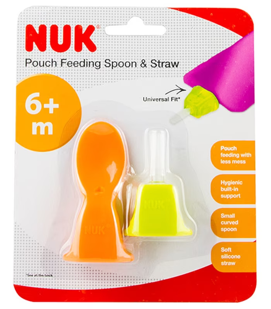 NUK Baby/ Toddler  Pouch Feeding Spoon & Straw