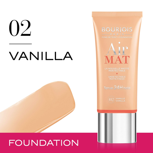 BOURJOIS Air Mat Undetectable Matte Finish 24H Foundation #02- Vanilla 30ml