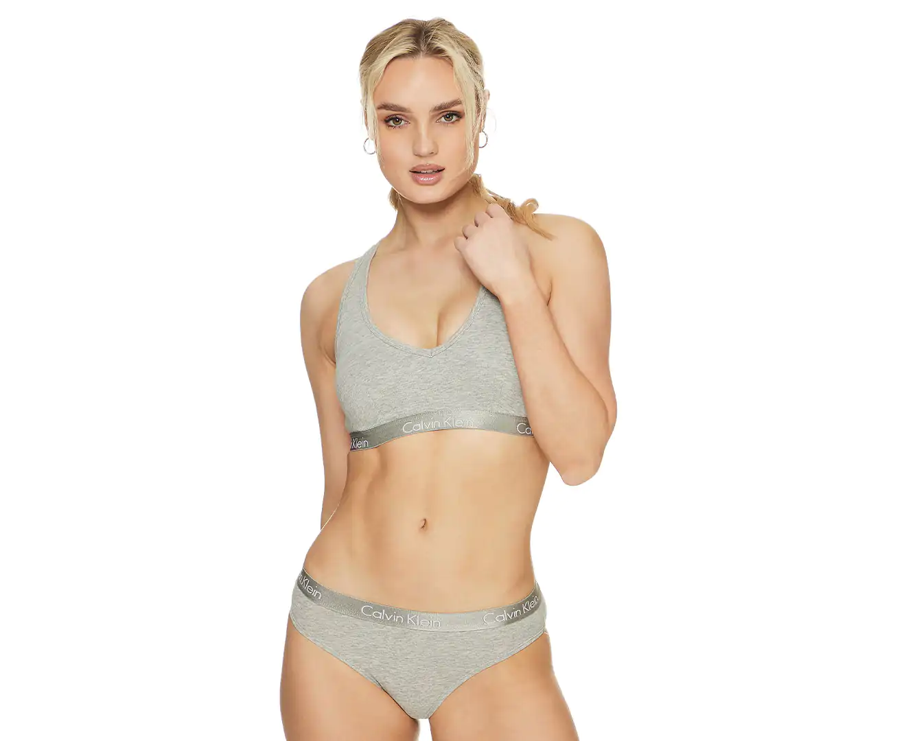 CALVIN KLEIN Women's Carousel Unlined Bralette in Heather Grey