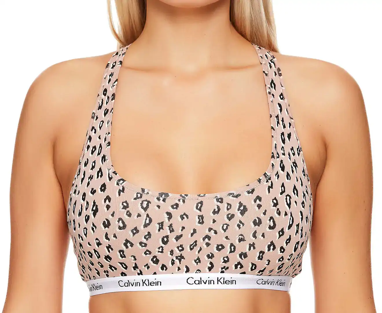 CALVIN KLEIN Women's Carousel Unlined Bralette CHEETAH PRINT