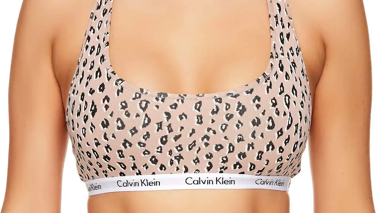 CALVIN KLEIN Women's Carousel Unlined Bralette CHEETAH PRINT