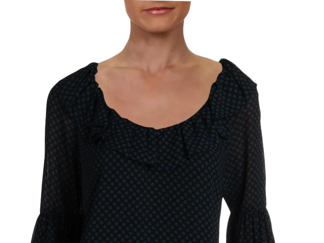 MICHAEL KORS Ruffled Long Sleeved Blouse Top