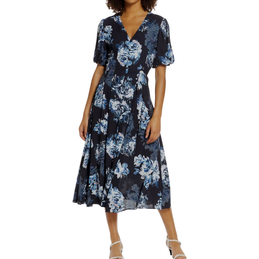 FRENCH CONNECTION Blue Floral Maxi Dress