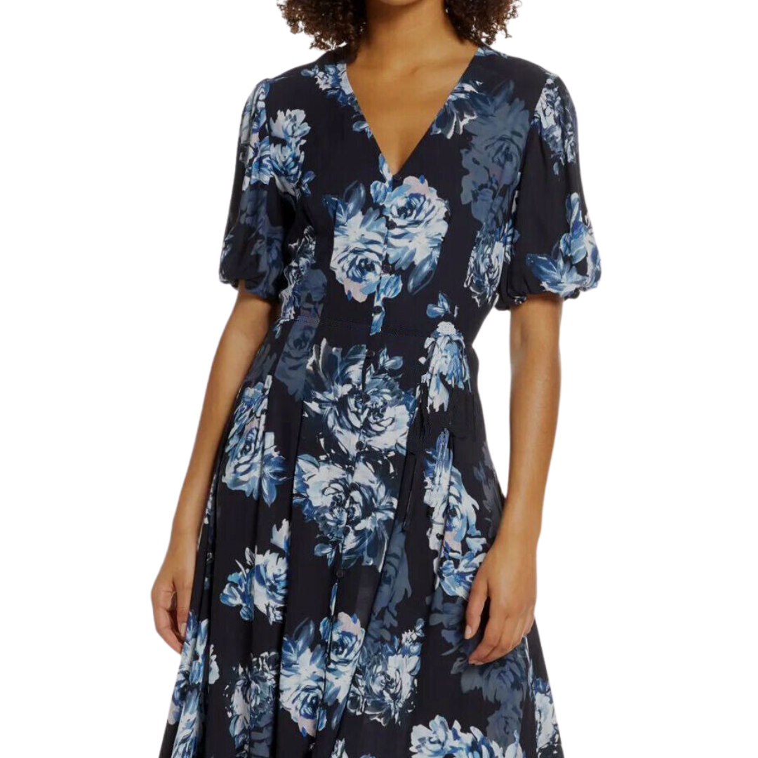 FRENCH CONNECTION Blue Floral Maxi Dress