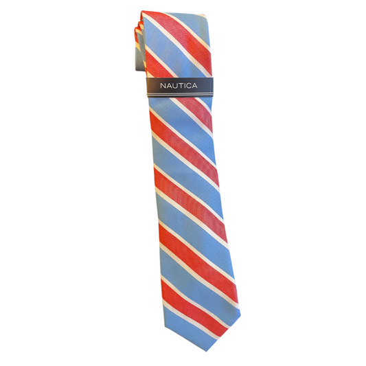 NAUTICA Red White Blue Stripe Classic Tie