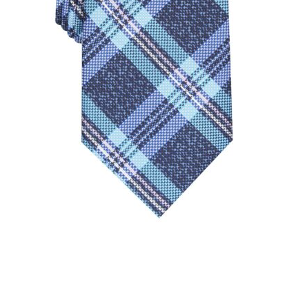 PERRY ELLIS Plaid Blue, Navy, Purple Classic Tie