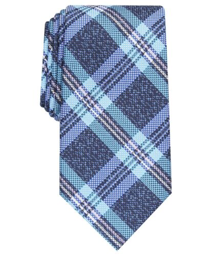 PERRY ELLIS Plaid Blue, Navy, Purple Classic Tie