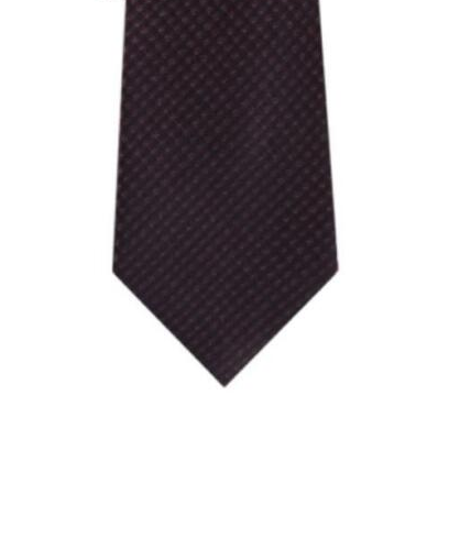 KENNETH COLE Reaction Maroon Wine Silk Blend Plaid Classic Tie