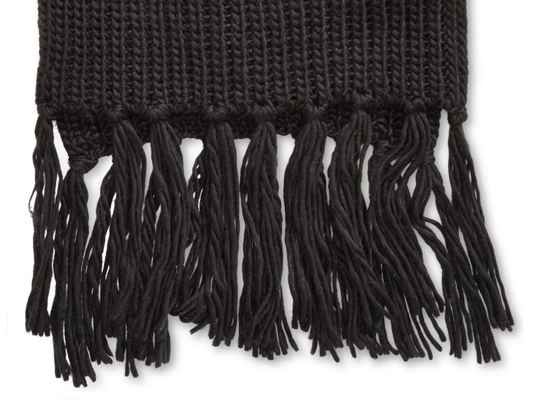 STEVE MADDEN Women's Winter Large Cable Knitted Tassel Scarf in Black