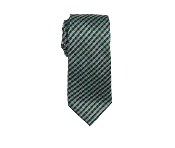 TOMMY HILFIGER Plaid Green Navy Silver Men's Classic Tie