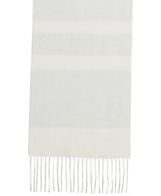 STEVE MADDEN Women's Stripe Ivory, Grey and Light Blue Sparkle Winter Scarf