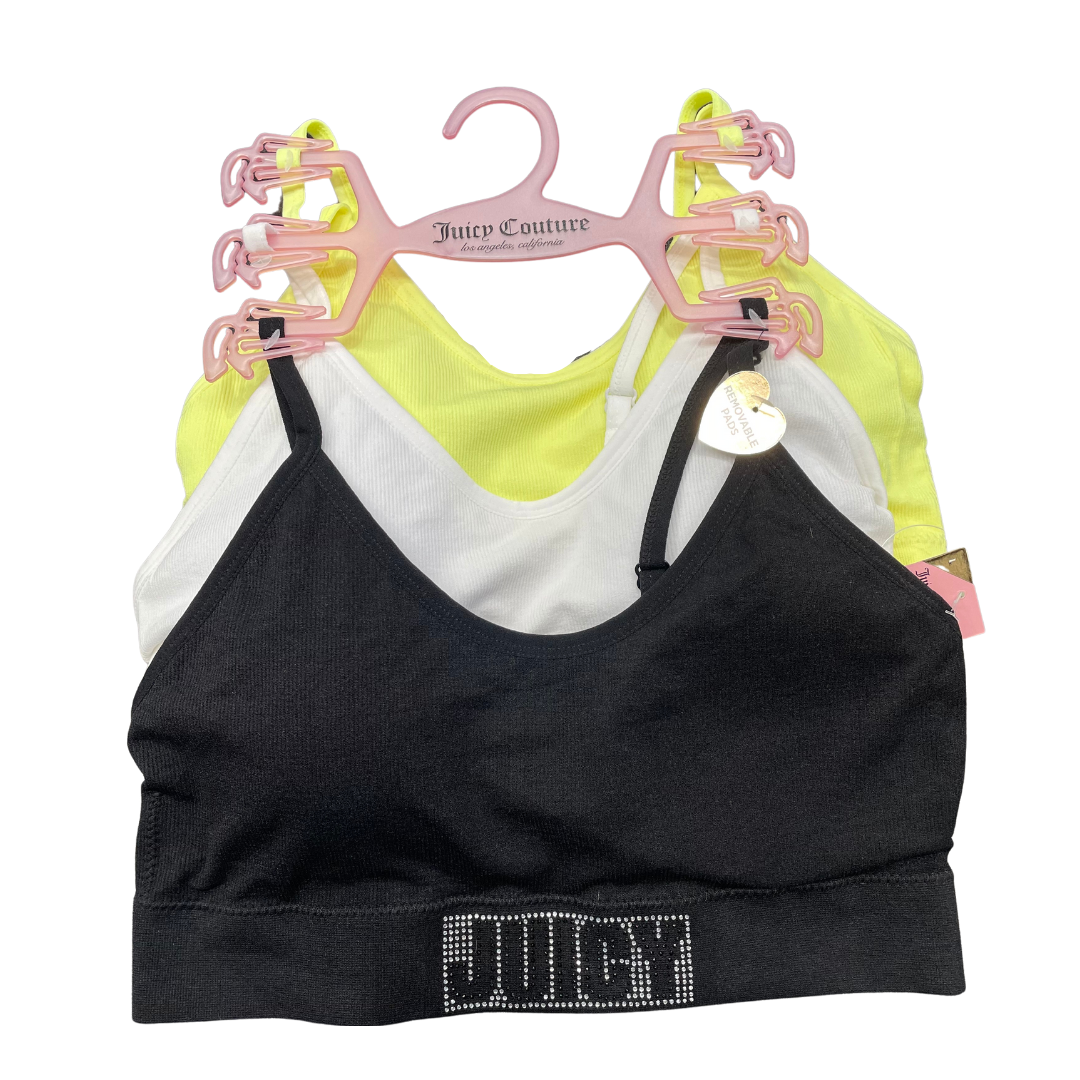 JUICY COUTURE Women's Bra Set of 3 -  White Yellow Black