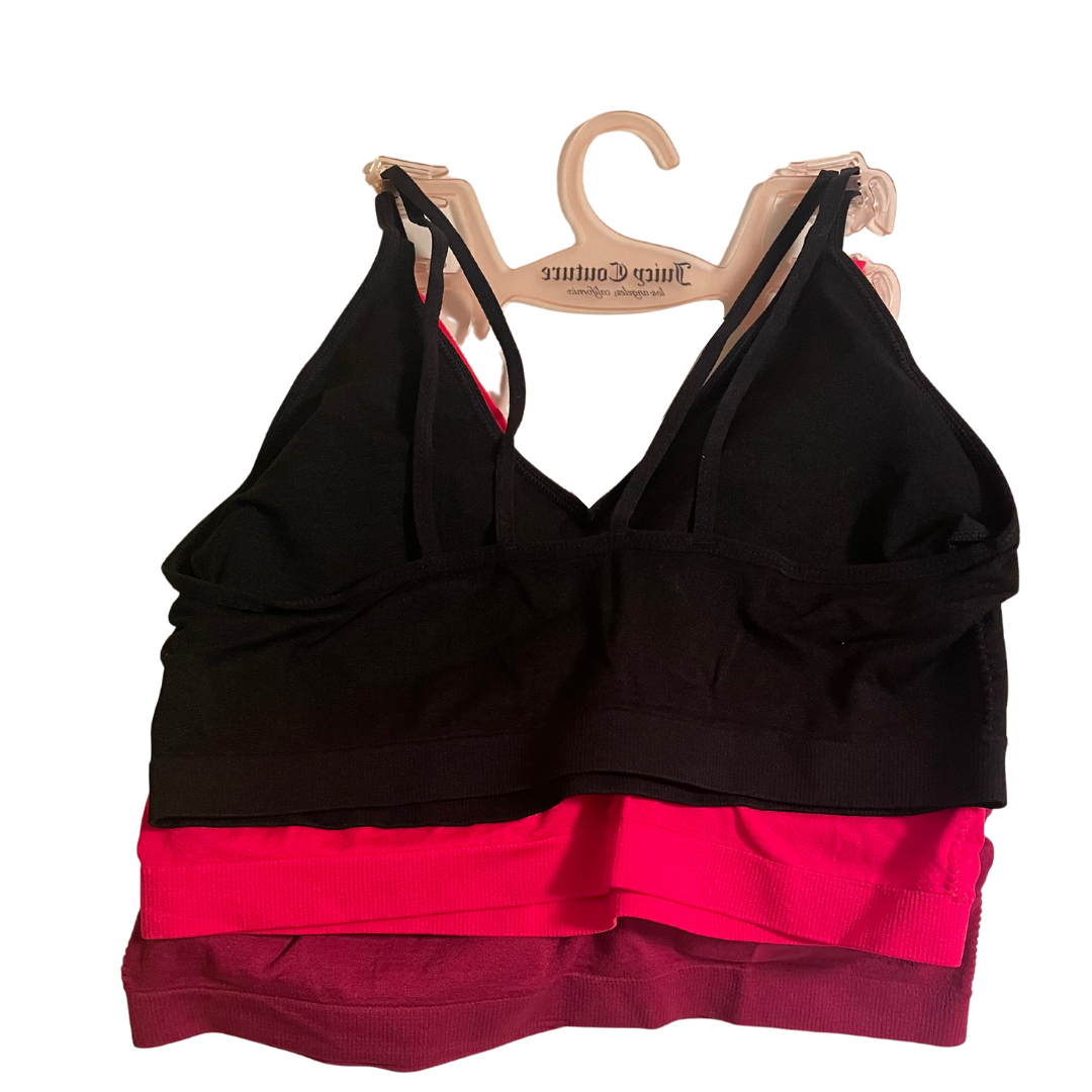 JUICY COUTURE Women's Bra Set of 3 Pink Black Maroon – Price Lane Clearance