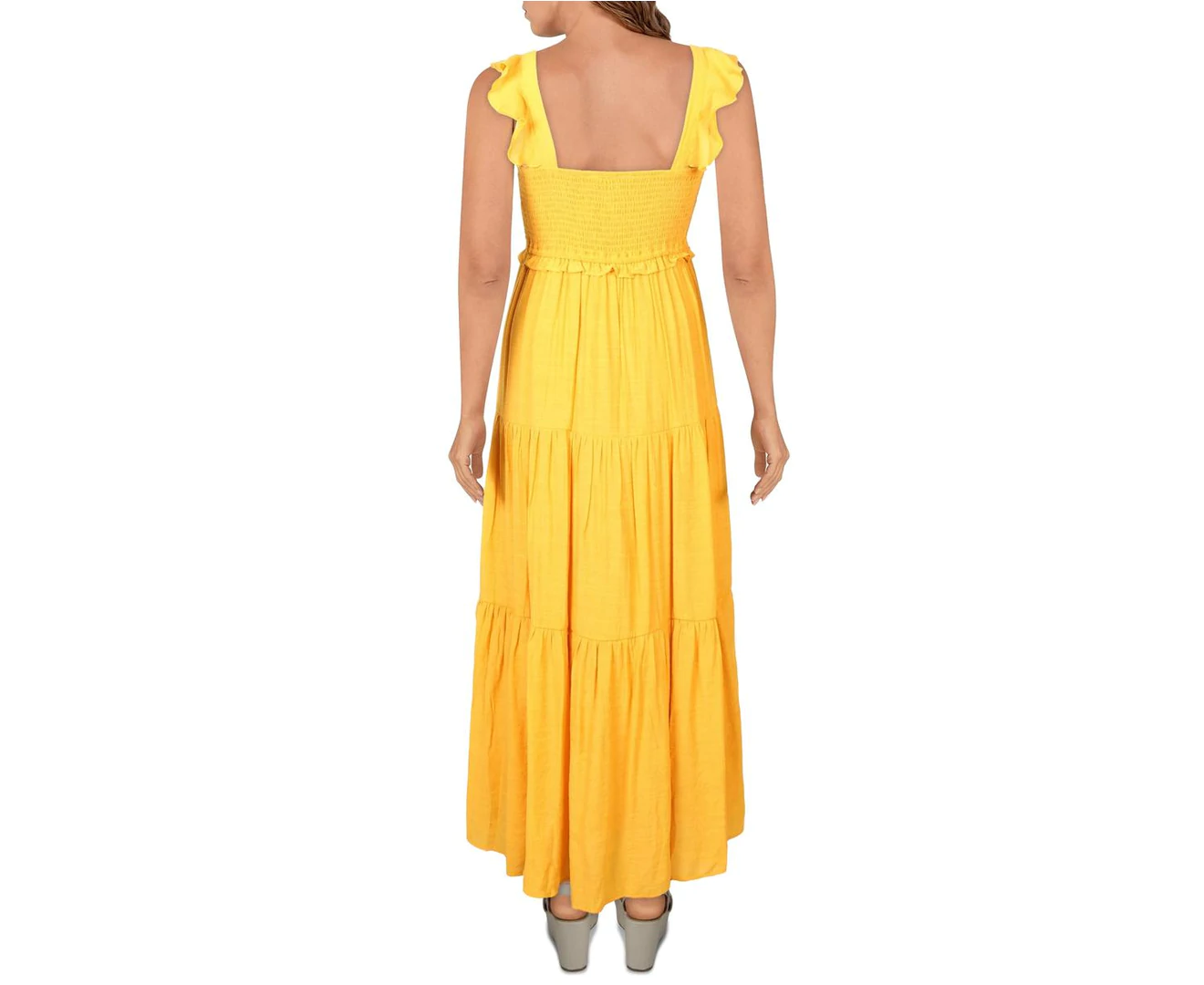 NANETTE LEPORE Women's Shirred Sleeveless Maxi Dress in Yellow