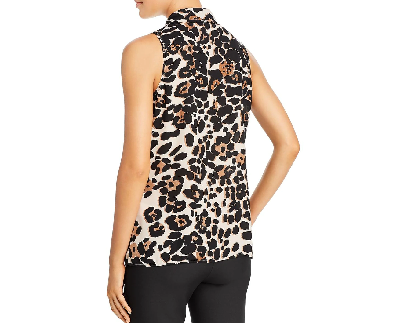 DONNA KARAN Animal Print Blouse Top