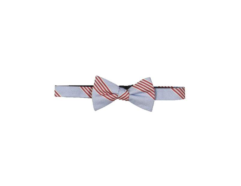 TOMMY HILFIGER Men's Red White Blue Stripe Pre-Tied Bow Tie