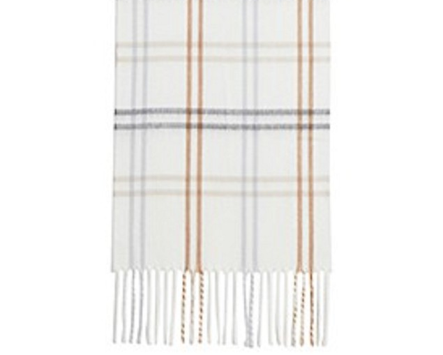 STEVE MADDEN Women's Stripe Flannel Winter Scarf in White