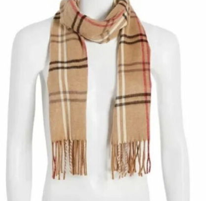 STEVE MADDEN Women's Stripe Flannel Winter Scarf in Tan