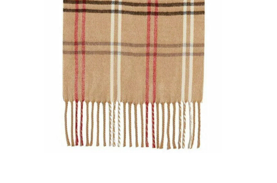 STEVE MADDEN Women's Stripe Flannel Winter Scarf in Tan