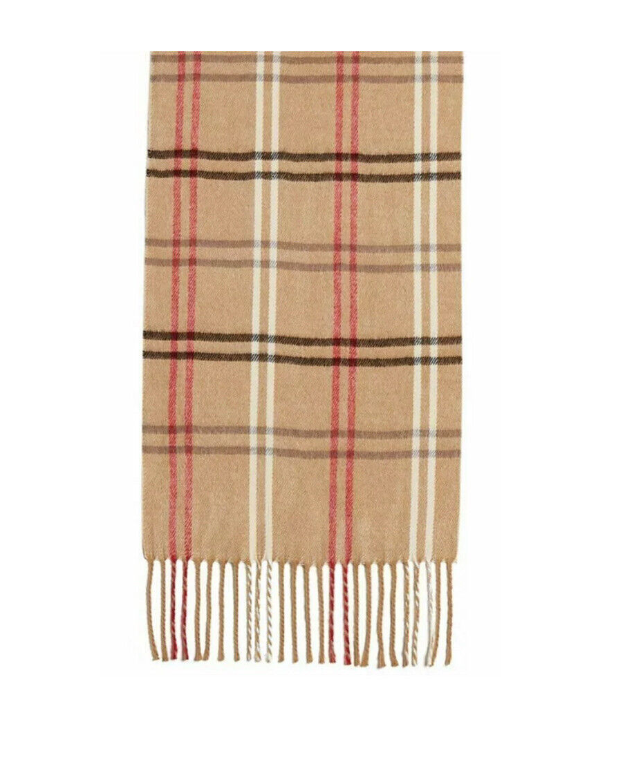 STEVE MADDEN Women's Stripe Flannel Winter Scarf in Tan