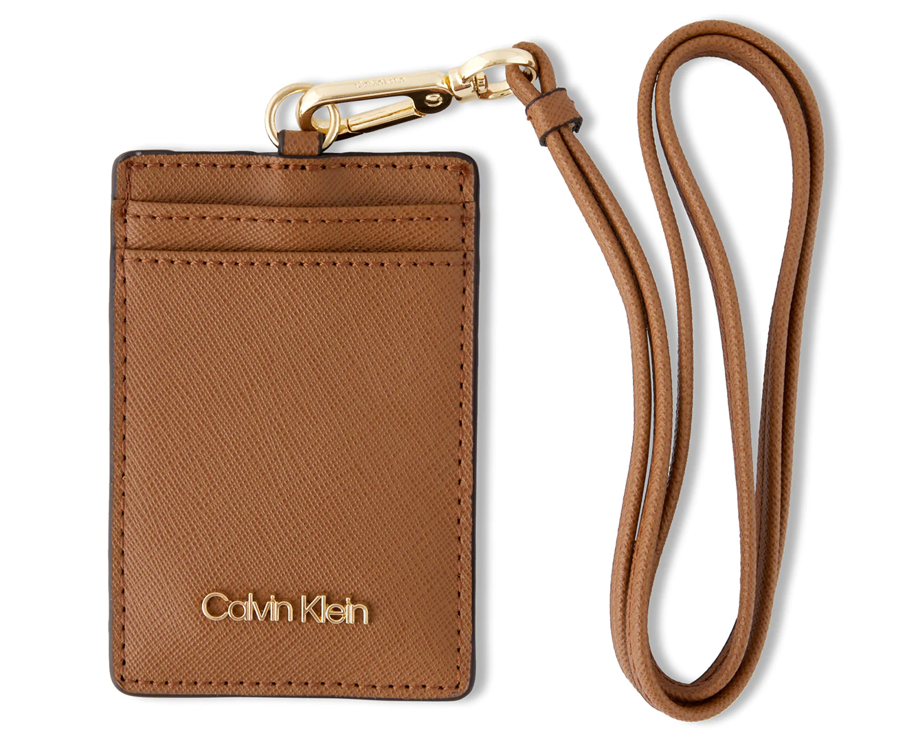 CALVIN KLEIN Card Holder Lanyard Tan