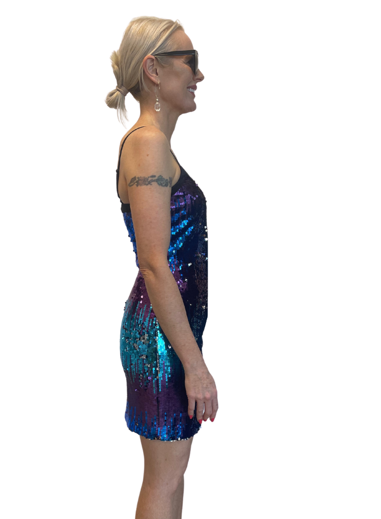 LAUNDRY By Shelli Segal Sequined Mini Cocktail Party Dress