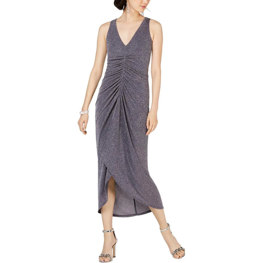 VINCE CAMUTO Women's Metallic Ruched Evening Dress