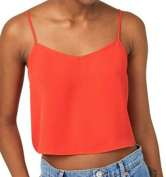 FRENCH CONNECTION Women's Cropped Camisole Red Top Blouse