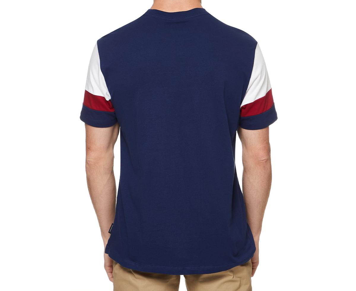 BEN SHERMAN Men's Splice Sleeve T-Shirt in Peacoat