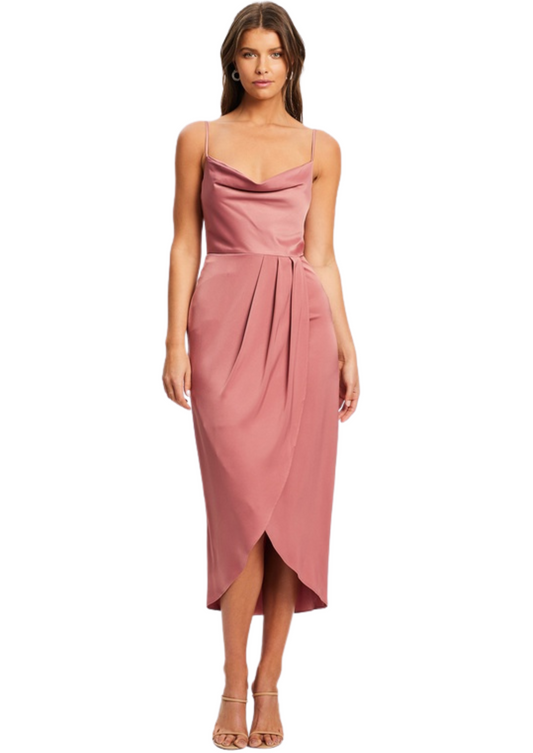 CHANCERY Women's Blanco Midi Dress in Dusty Rose