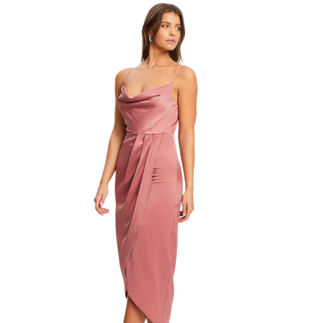 CHANCERY Women's Blanco Midi Dress in Dusty Rose