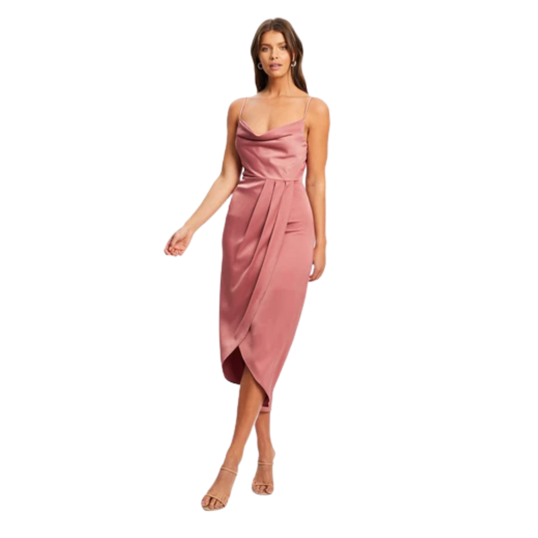 CHANCERY Women's Blanco Midi Dress in Dusty Rose