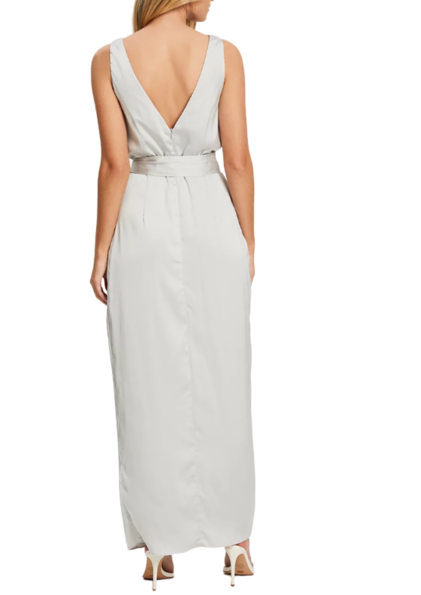 CHANCERY Women's Ashten Floor Length Dress in Silver/ Oyster