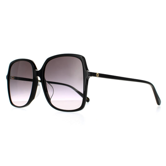 GUCCI Woman's Square Black Gray Gradient Sunglasses 58mm