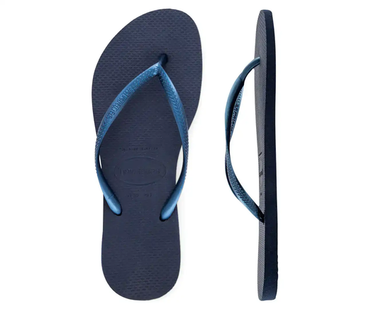 HAVAIANAS Women's Thongs - Slim Metallic Navy