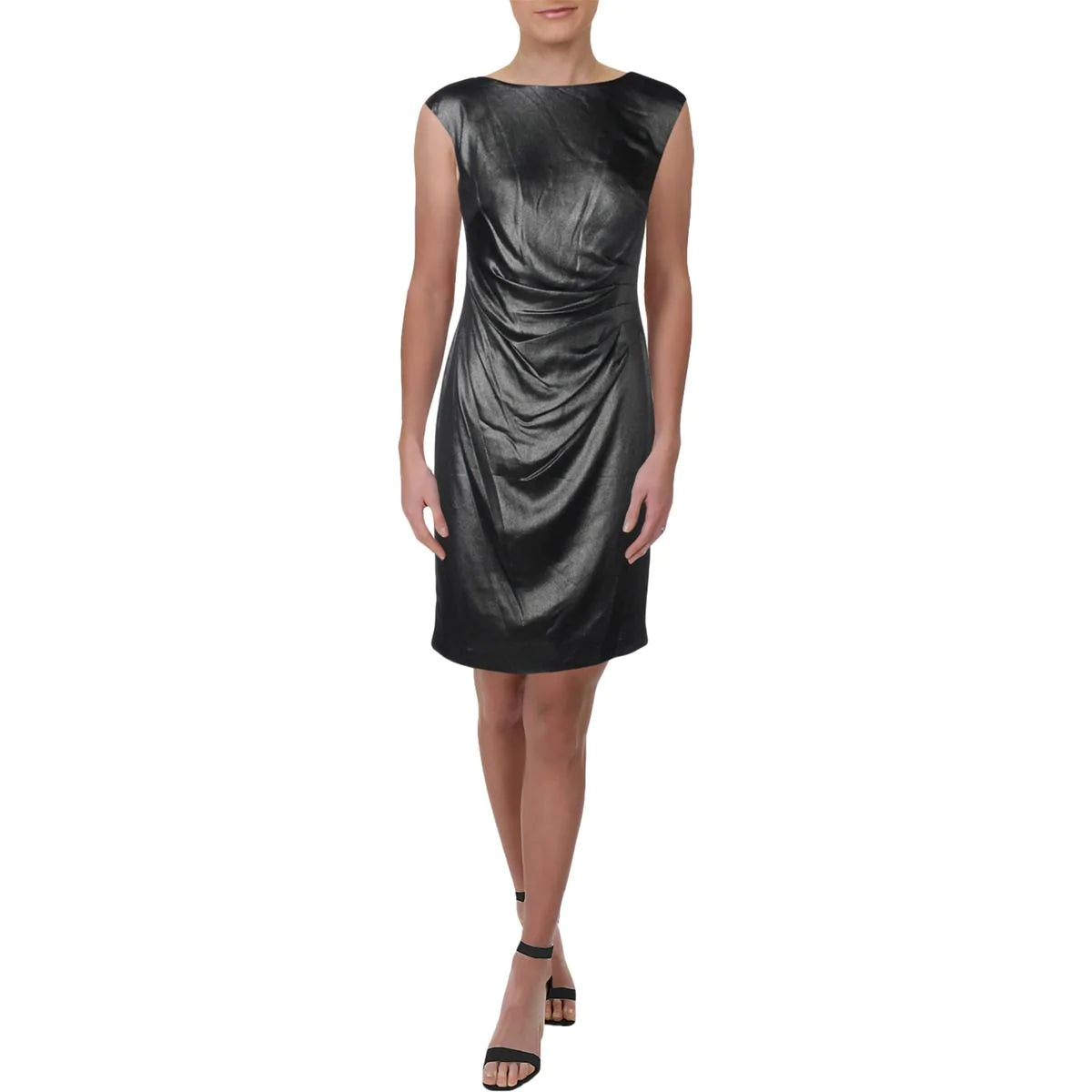 LAUREN RALPH LAUREN Women's Metallic Sleeveless Sheath Cocktail Dress