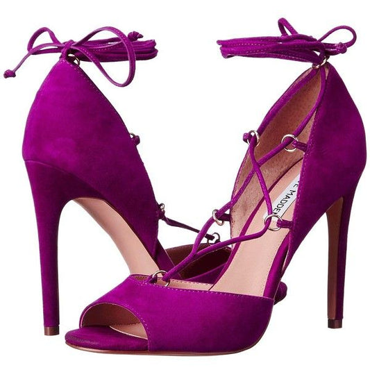 STEVE MADDEN Rayshel Suede Lace-up Pumps in Purple