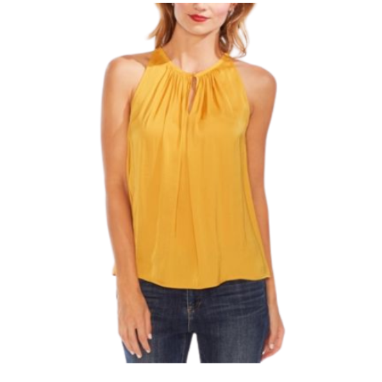 VINCE CAMUTO Women's Gathered Neck Keyhole Top