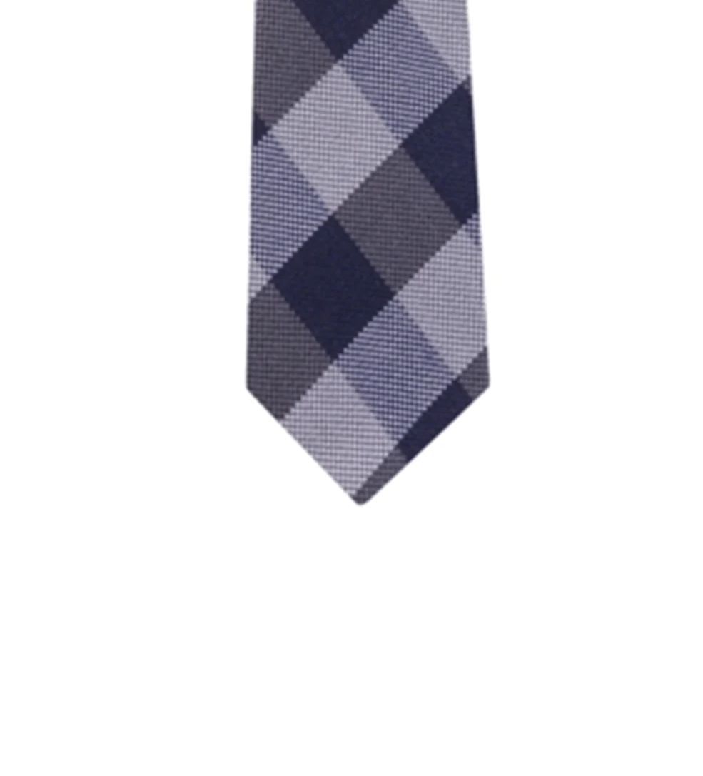 TOMMY HILFIGER Plaid Navy Grey Men's Classic Tie