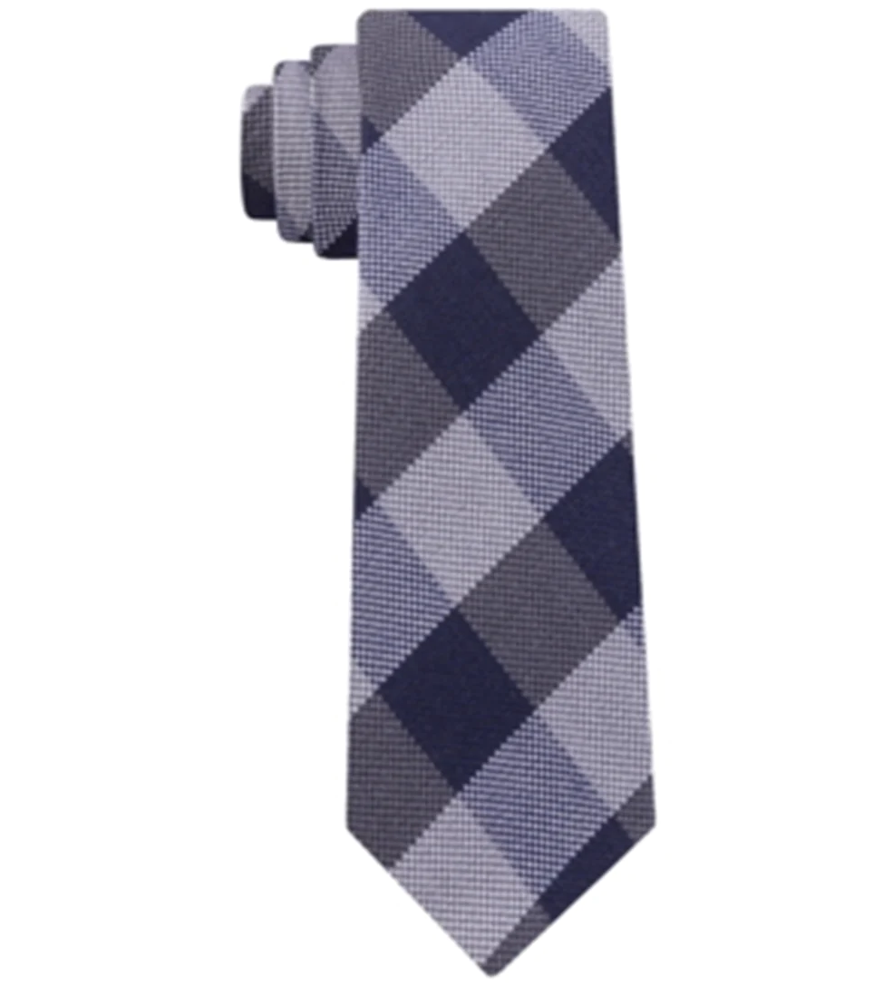 TOMMY HILFIGER Plaid Navy Grey Men's Classic Tie